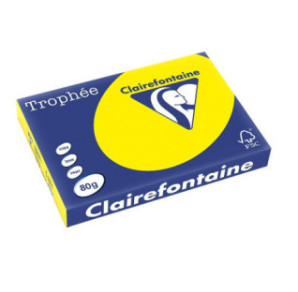 PAPIER REPRO CLAIREF. TROPHEE A3 80G JAUNE SOLEIL 500FLS