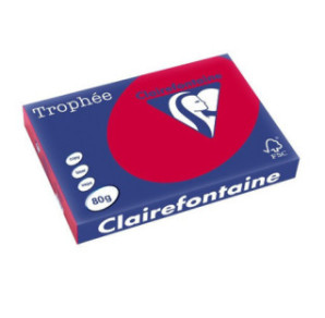 PAPIER REPRO CLAIREF. TROPHEE A3 80G ROUGE GROSEILLE 500FLS