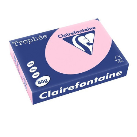 PAPIER REPRO CLAIREF. TROPHEE A4 80G ROSE 500FLS