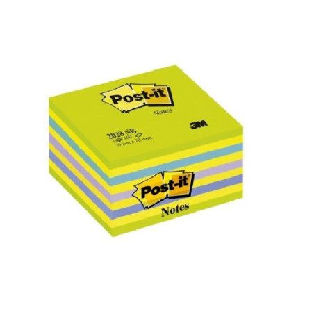 NOTES ADHES. 76X76MM POST-IT CUBE COUL.