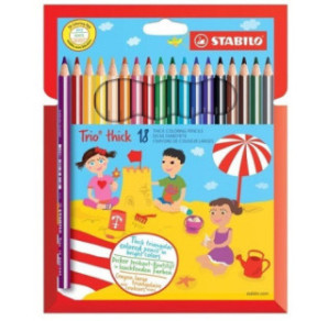 CRAYON COUL. STABILO TRIO 18PCS