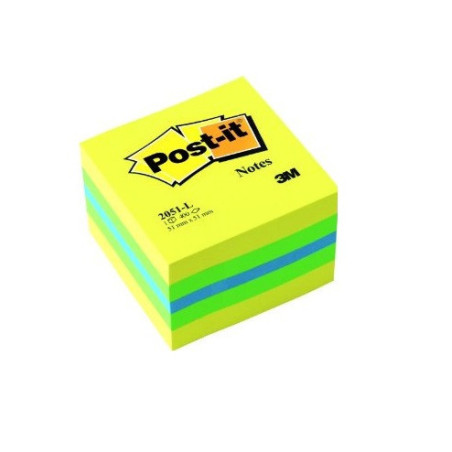 NOTES ADHES. 51X51MM POST-IT CUBE COUL.