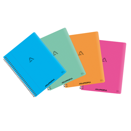 CAHIER AURORA REL.INT. A5 QUAD.+M 60FLS ASS.