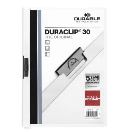 MAPPE A PINCE DURACLIP 1-30FLS BLANC