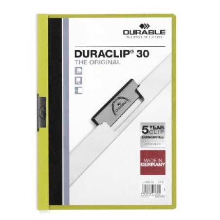 MAPPE A PINCE DURACLIP 1-30FLS VERT