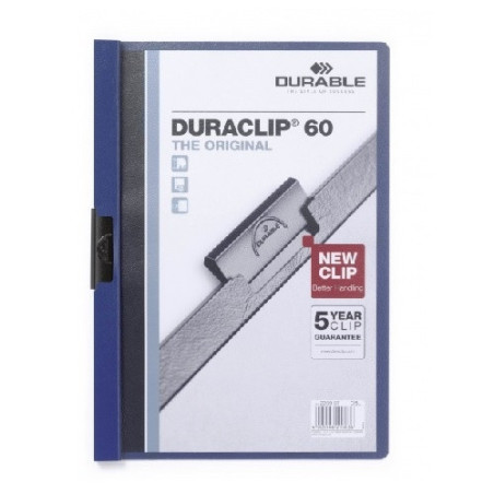 MAPPE A PINCE DURACLIP 1-60FLS BLEU FONCE