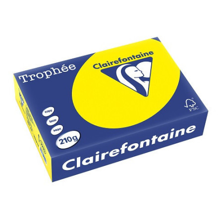 PAPIER REPRO CLAIREF. TROPHEE A4 210G JAUNE 250FLS