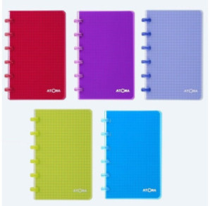 CARNET ATOMA A6 60FLS PLAST. TRANSP.