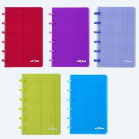 CARNET ATOMA A6 60FLS PLAST. TRANSP.