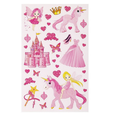 AUTOCOLLANT BSB DECO-STICKER GLITTER LICORNE ROSE
