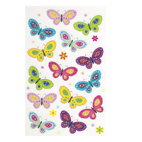 AUTOCOLLANT BSB DECO-STICKER GLITTER PAPILLONS