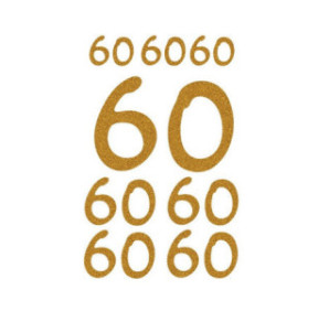 AUTOCOLLANT BSB DECO-STICKER GLITTER NOMBRE 60