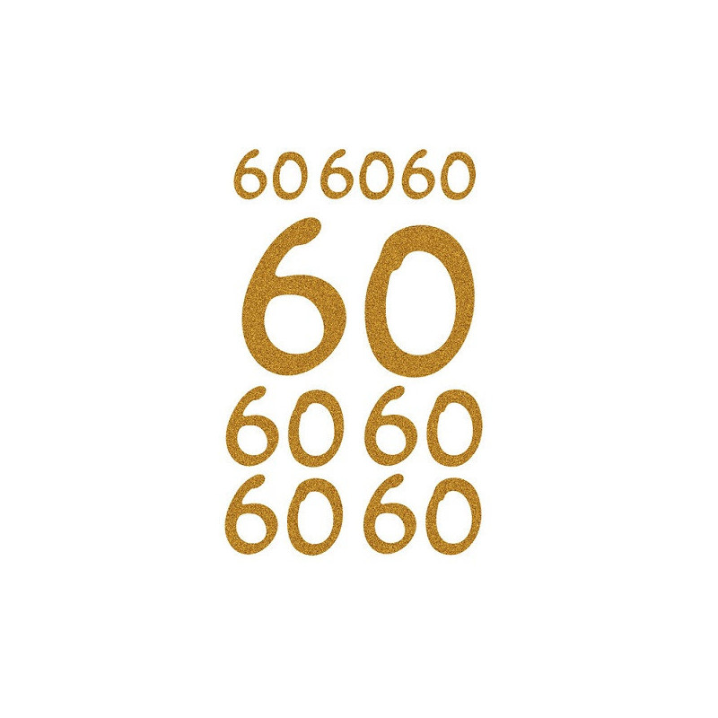 AUTOCOLLANT BSB DECO-STICKER GLITTER NOMBRE 60