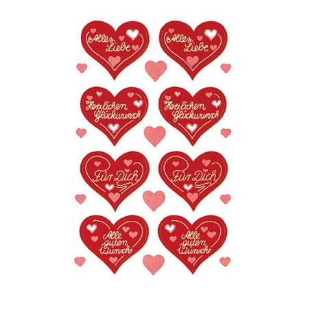 AUTOCOLLANT BSB DECO-STICKER COEURS A TEXTES DIVERS