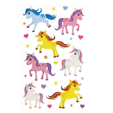 AUTOCOLLANT BSB DECO-STICKER GLITTER LICORNE