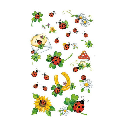 AUTOCOLLANT BSB DECO-STICKER PORTE-BONHEUR COCCINELLES