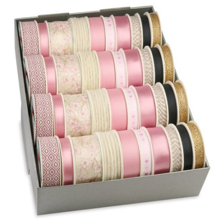 RUBAN CADEAU PATTBERG BOBINE SPRINGTIME DUSTY ROSE ASS.
