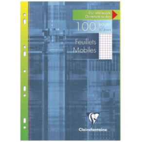 FEUILLES MOBILES CLAIREF. A4 QUAD.+M 50FLS