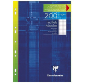 FEUILLES MOBILES CLAIREF. A4 QUAD. 100FLS