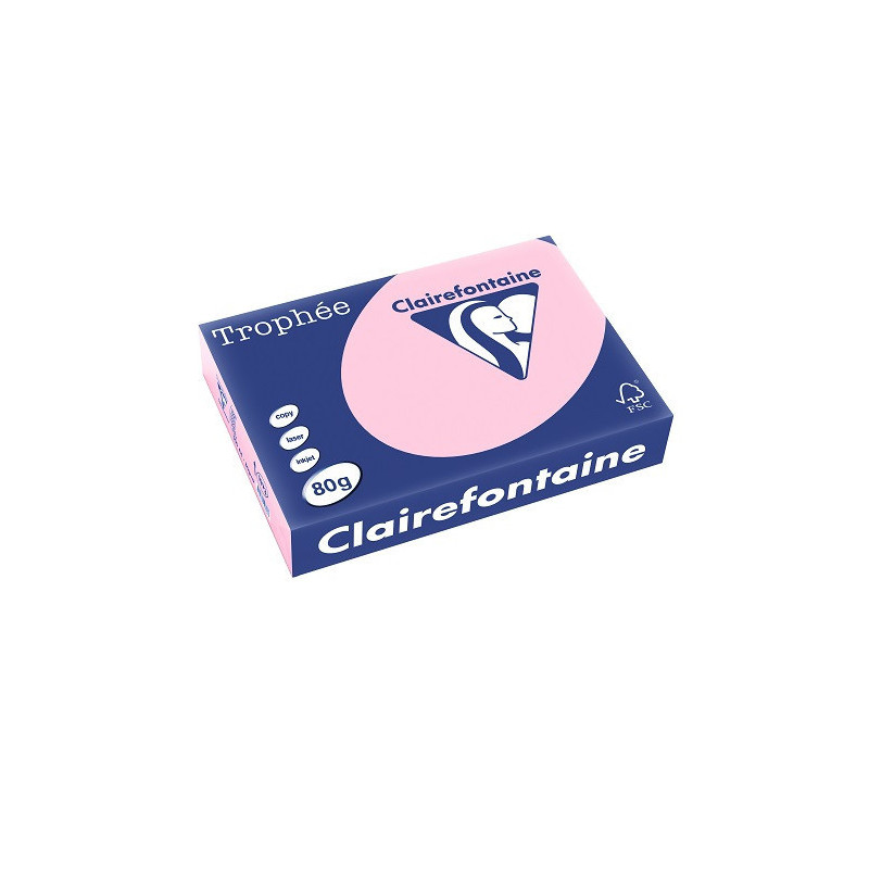 PAPIER REPRO CLAIREF. TROPHEE A4 80G ROSE 500FLS
