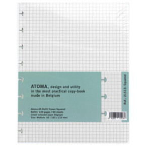 CAHIER ATOMA A5 RECHARGE QUAD. CREME