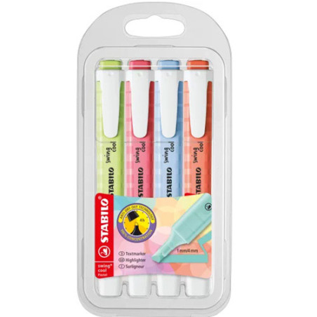 SURLIGNEUR STABILO SWING COOL BOX 4PCS