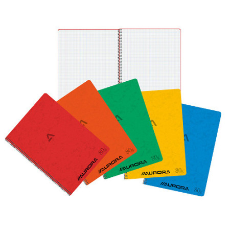 CAHIER AURORA REL.INT. A4 QUAD.+M 60FLS ASS. CARTON