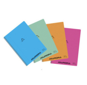CAHIER AURORA REL.INT. A4 QUAD.+M 60FLS ASS.