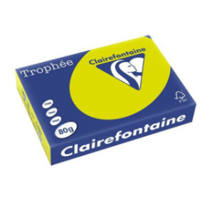 PAPIER REPRO CLAIREF. TROPHEE A4 80G VERT FLUO 500FLS