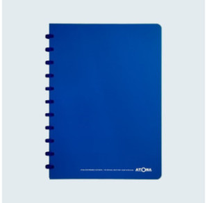 CAHIER ATOMA A4 PLAST. TRANSP. QUAD. BLEU