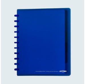 CAHIER ATOMA A4+ PLAST. TRANSP. QUAD. +INT.+POCH. BLEU