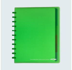 CAHIER ATOMA A4+ PLAST. TRANSP. QUAD. +INT.+POCH. VERT