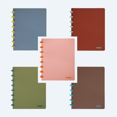 CAHIER ATOMA A5 PLAST. TERRA QUAD.