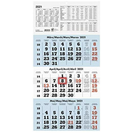 CALENDRIER 3 MOIS N°958 29,5X60CM.