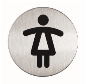 PICTO ROND DURABLE FEMME Ø 83MM ARGENT MET.