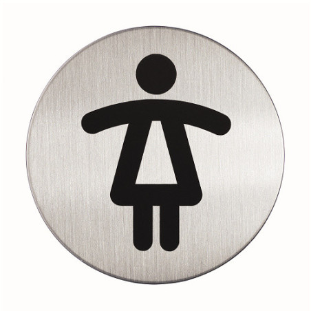 PICTO ROND DURABLE FEMME Ø 83MM ARGENT MET.