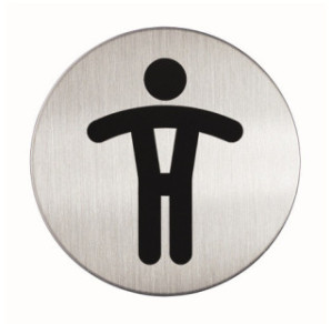 PICTO ROND DURABLE HOMME Ø 83MM ARGENT MET.
