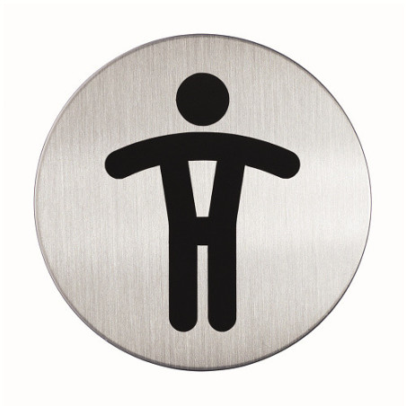 PICTO ROND DURABLE HOMME Ø 83MM ARGENT MET.