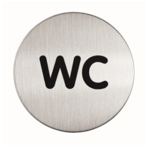 PICTO ROND DURABLE WC Ø 83MM ARGENT MET.