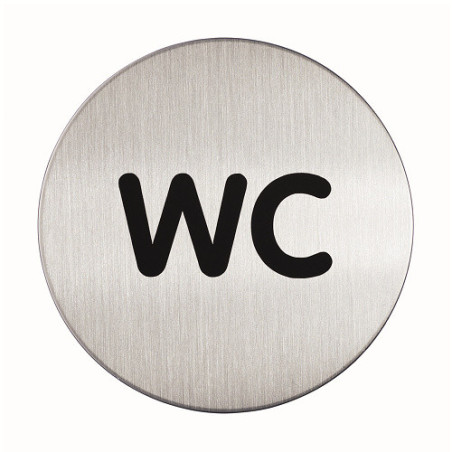 PICTO ROND DURABLE WC Ø 83MM ARGENT MET.