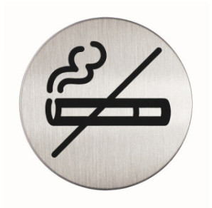 PICTO ROND DURABLE NON-FUMEUR Ø 83MM ARGENT MET.