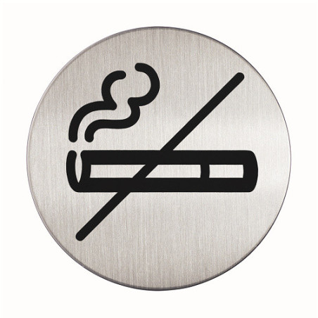 PICTO ROND DURABLE NON-FUMEUR Ø 83MM ARGENT MET.