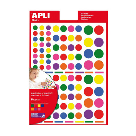 AUTOCOLLANT APLI GOMMETTES CERCLES 624PCS