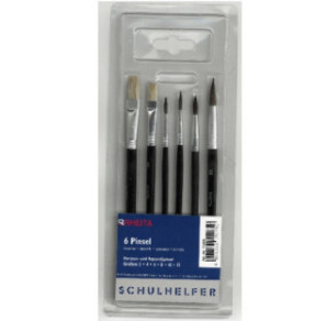 PINCEAU RHEITA AQUA. 2-4-6-10 / BROSSE 8-12 6PCS BLISTER