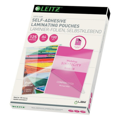POCH. A LAMINER LEITZ 216X303(A4) 125µ 100PCS AUTOCOLLANT