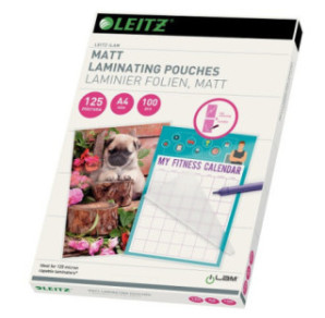 POCH. A LAMINER LEITZ 216X303(A4) 125µ 100PCS MATT