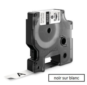 DYMO RUBAN RHINO 12MMX3,5M NOIR/BLANC