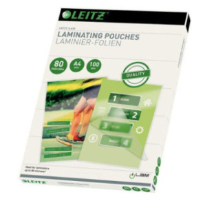 POCH. A LAMINER LEITZ 216X303(A4) 80µ 100PCS