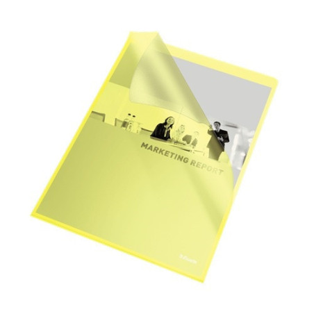 CHEMISE PLAST. A4 TRANSP. ESSELTE GRAINEE JAUNE 105µ
