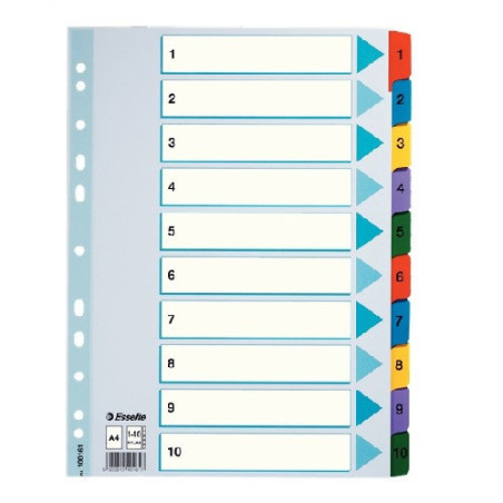 INTERCAL. A4 NUMER. CART. 1-10 ESSELTE